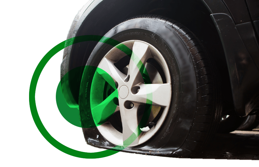 Car with flat tyre<br />